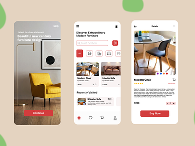 Furniture e-commerce App app design design designing figma furniture app ios ui