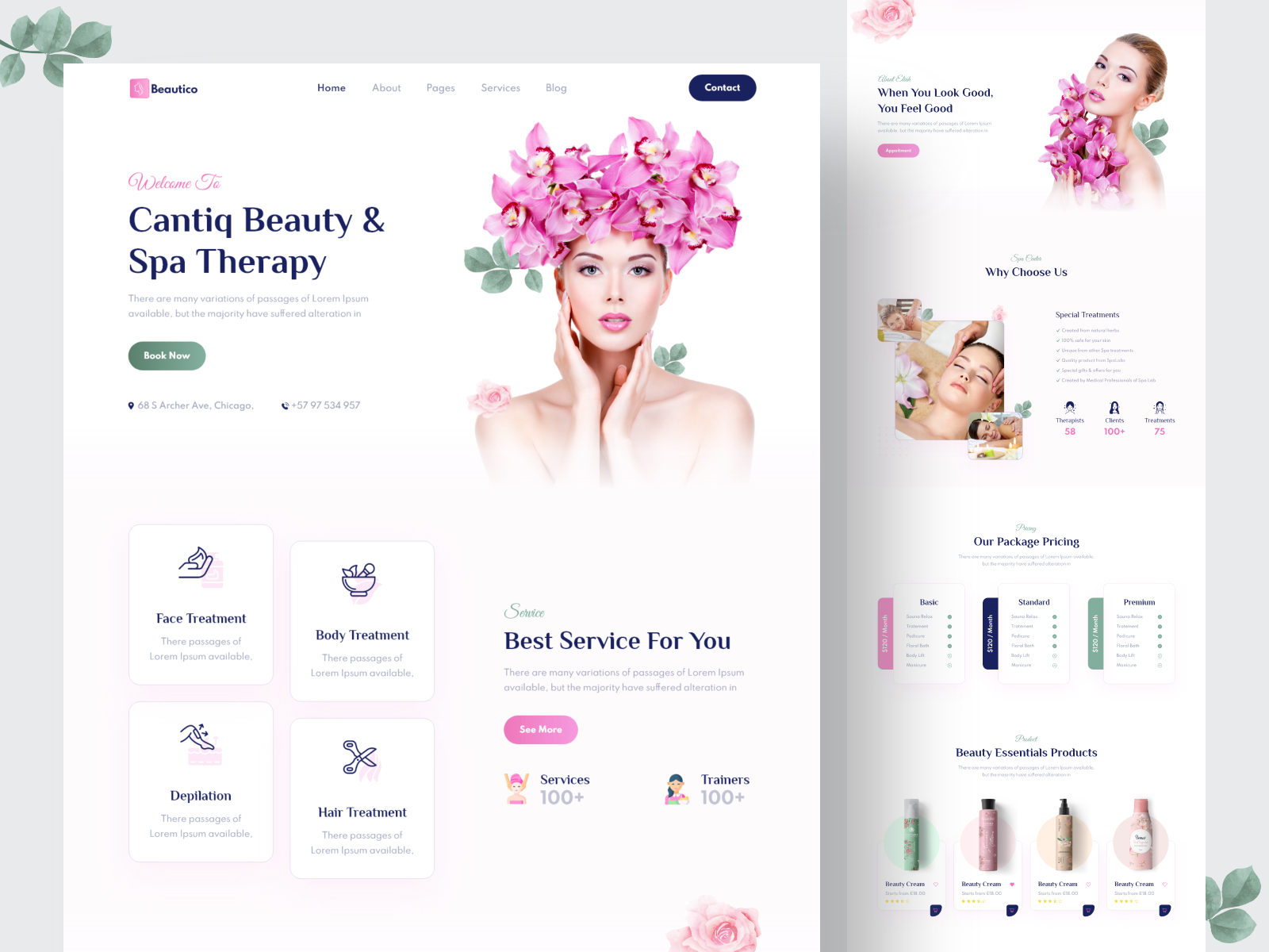 Beautico - Spa & Beauty Landing Page by BoomDevs on Dribbble