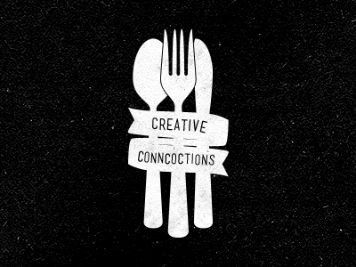 Creative Conncoctions Logo food fork knife logo ribbon spoon