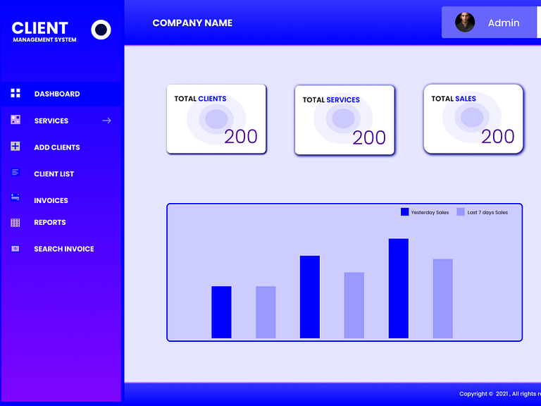 Dashboard for Client Management System by Gaddam Anand on Dribbble