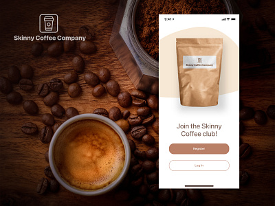 Skinny Coffee app branding design logo