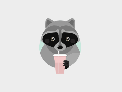 Raccoon animation cocktail gif icon raccoon