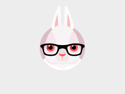 Rabbits 3d gif glasses hipster icon pink rabbit
