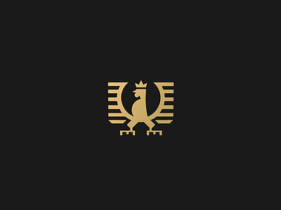 Degenerates branding crown dictator eagle golden logo mark power royal symbol