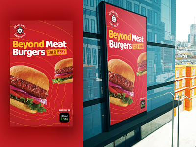 Beyond Meat Burgers - Billboard Design adobephotoshop billboard branding burgers canada creative design design graphic design pakistan red yellow