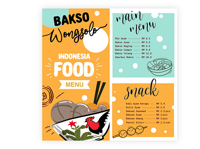 Menu Bakso WangSolo bakso branding design menu