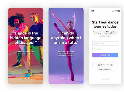 Dance Class Sign Up - Mobile (Daily UI Challenge - 01) app dailyui dance danceclass mobile optimisation ui