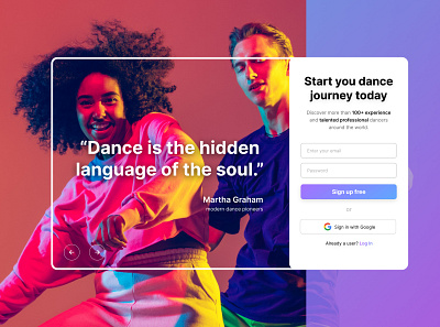 Dance Class Sign Up (Daily UI Challenge - 01) dailyui danceclass signup ui
