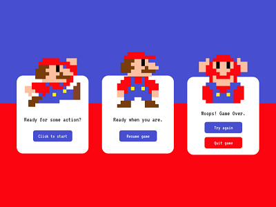 Mario Pixelart - Pop Up/Overlay dailyui dailyuichallenge mario overlay pixelart popup ui