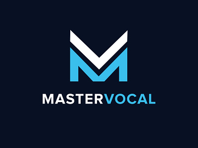 Master Vocal blue branding design illustration logo