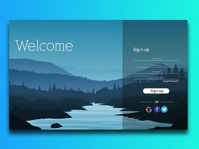 UI/UX Design Sign up #DailyUI banner design illustration minimal ui ux vector