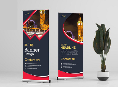 Corporate Roll Up Banner banner branding design logo minimal