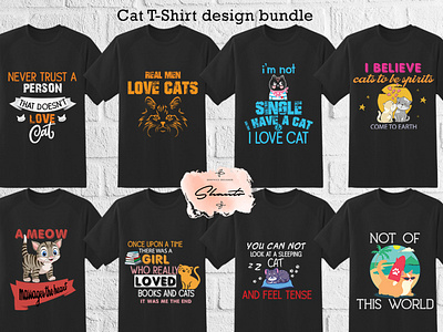 Cat T-Shirt Design Bundle 1 banner branding design illustration t shirt vector