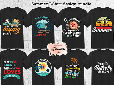 Summer T-Shirt Design Bundle 1 banner design illustration minimal t shirt vector
