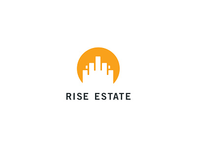RiseEstate bulding bussines dealer home orange property real estate logo sun sunny sunrise