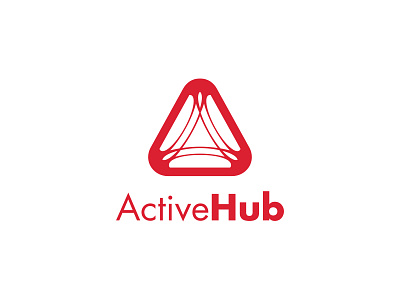 Active Hub active business fitness hub life red simple sports logo tech logo technology vector