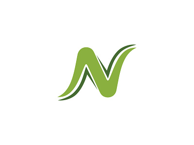 N Letter Mark design green lettering lettermark life linework logo nature nature logo simple symbol vector