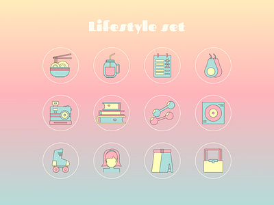 Icons set active background beauty cartoon collection cute decoration ecological equipment health healthy icon icons illustration life lifestyle set sticker vector young