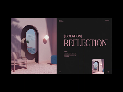 Isolation Reflection² 3d 3d art animation animator architecture c4d cinema 4d clean fashion interior interior design layout minimal mirror motion graphics octane octane render render set design typography
