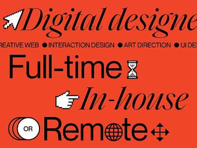 We're hiring – Digital Designer animation designer digital hiring job motion design motion designer web designer