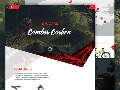 Specialized Website Concept bikes header interface map product page rwd sports ui ux web web design website