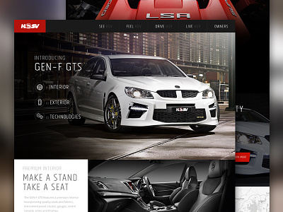 HSV Car Details Page Concept automotive car clean flat icons interface rwd ui ux web web design website