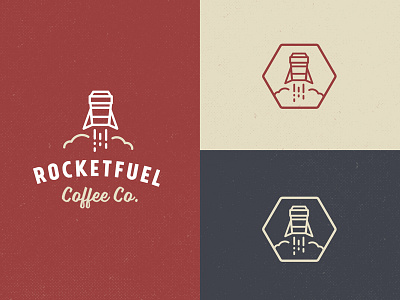 Rocketfuel Branding Development branding coffee icon illustration lettering logo rocket script type typography vintage