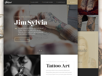 Inktrest Landing Page fashion header interface serif tattoo ui ux vintage web web design website