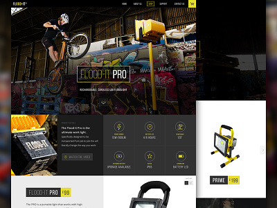 Flood-It Web Concept clean dark header interface light rwd sports ui ux web web design website