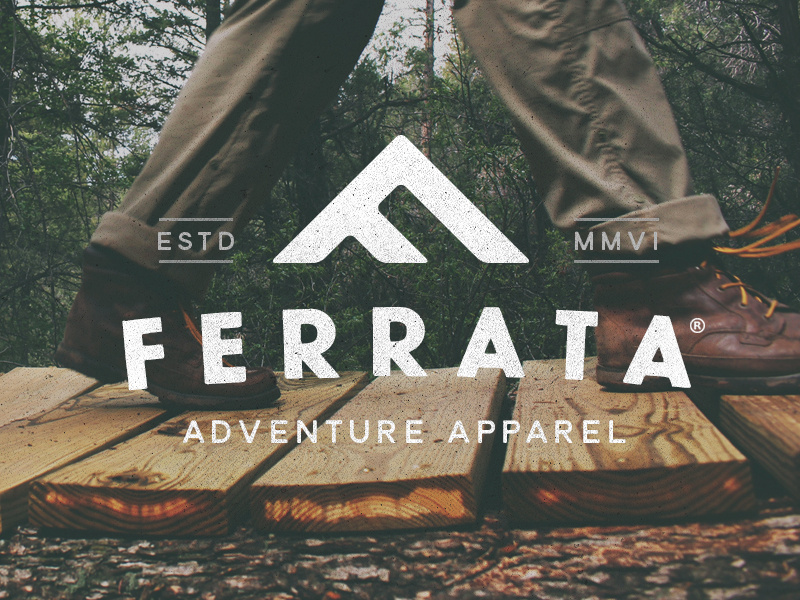 Ferrata Branding identity logo mark brand mark brand icon outdoors vintage apparel clothing adventure logo branding