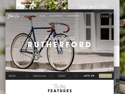 Bike Company Website Concept bikes cycling ecommerce fixie interface product page ui ux web web design website website design