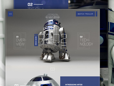 Star Wars R2D2 Droid Guide clean concept droid r2d2 star wars typography ui ux web web design web site website