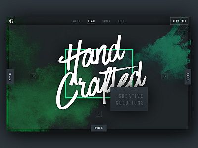 Green Chameleon Unused Home Screen concept dark explosion homepage landing page powder ui ux web web design website