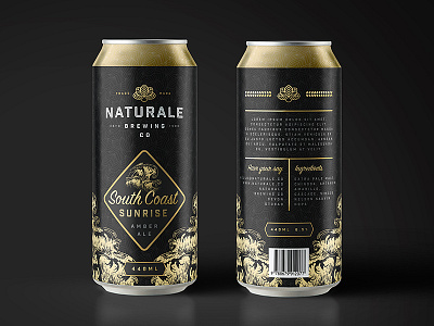 Naturale Brewing Co. Can Design ale amber ale beer beer can brand brand identity branding can illustration logo packaging product design