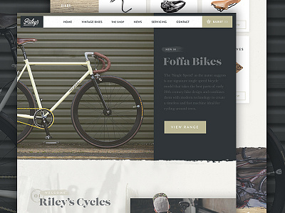 Riley’s Cycles Website 2016 bikes branding cycling ecommerce homepage product shop texture ui ux web design website