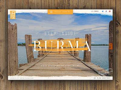 Step Inside Burma Live! burma concept homepage landing page texture travel ui ux web web design website