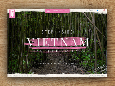 Step Inside Vietnam Live! concept homepage landing page texture travel ui ux vietnam web web design website