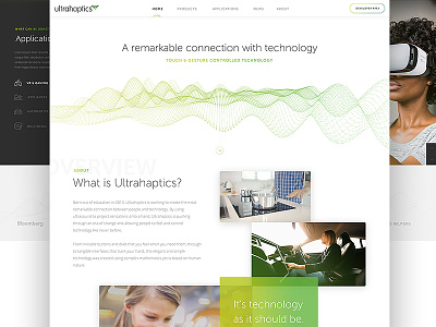 Ultrahaptics Landing Page clean concept gradients homepage landing page tech ui ux web web design website
