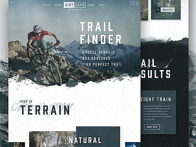 Dirtdays Trail Finder Concept bikes branding cycling interface logo mtb one page ui web web design website whistler