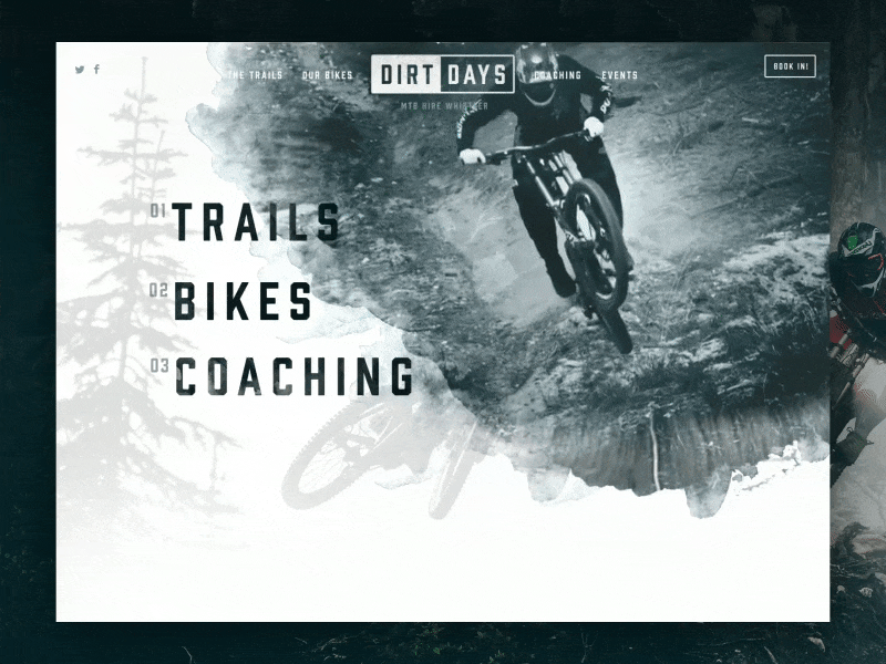 Dirtdays Animation after effects animation concept homepage landing page mtb texture ui ux web web design website
