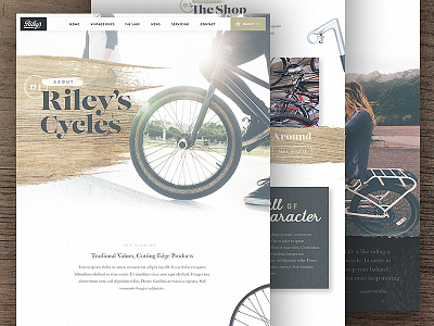 Riley's Cycles About Page about bikes branding cycling landing page product shop texture ui ux web design website
