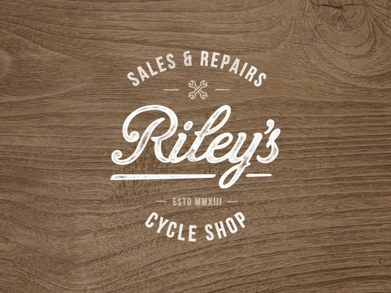 Riley's Cycles Animated Logo after effects animation branding gif lettering logo type typography video vintage wood