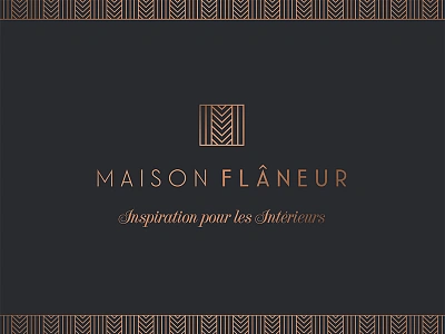 Maison Flâneur Branding brand branding bronze clean identity lettering logo m minimal script