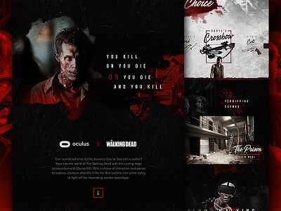 Oculus Rift x The Walking Dead halloween mock up mocktober oculus textured the walking dead ui ux vr web web design website