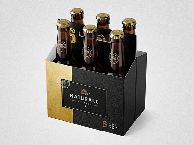 Naturale Brewing Co. Carry Pack ale beer bottle brand brand identity branding brewery brewing logo mock up packaging product design