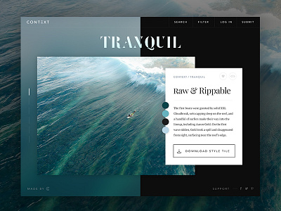 C O N T E X T / Tranquil Style Tile branding clean interface logo logotype surf ui ui daily ux web web design website