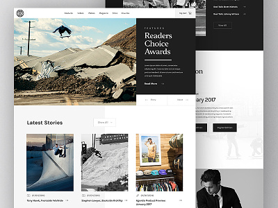 Transworld Skateboarding Redesign Concept (Free PSD) clean gallery interface magazine makeitbetter minimal skateboard skateboarding ui web web design website