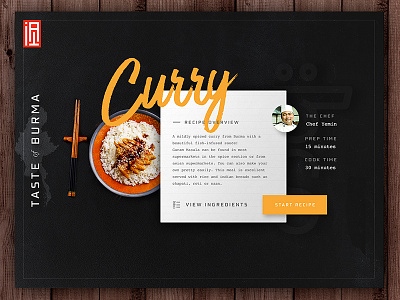 Curry Recipe Tile branding clean daily ui food recipe script typography ui ux web web design website