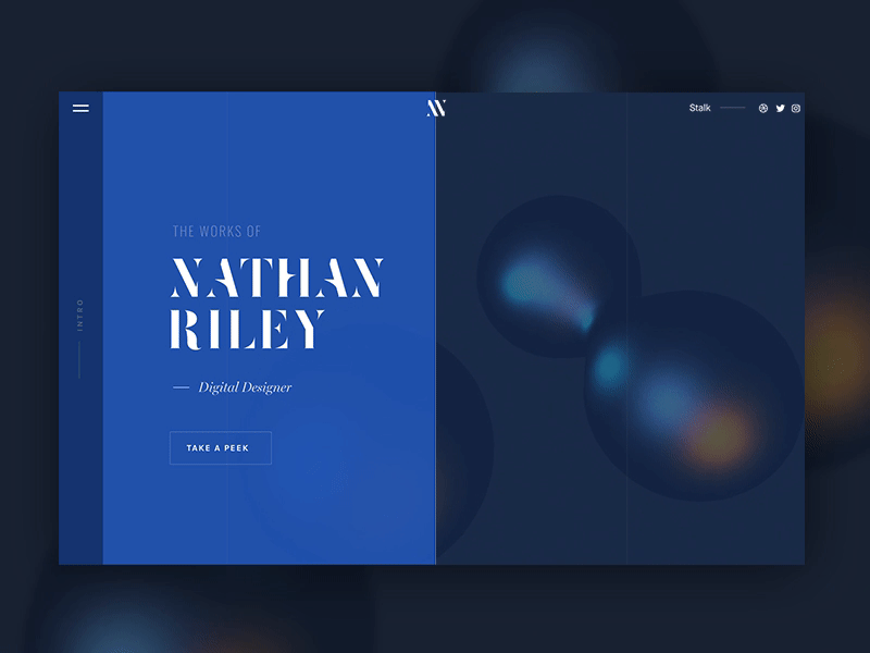 Portfolio Landing Screen