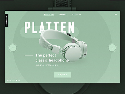 Urbanears Landing Screen clean headphones home screen landing page minimal pastel product ui user interface ux web design website